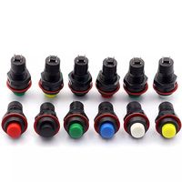 Mini-interrupteur à bouton-poussoir autobloquant rouge 10 mm DS-211 5A 250V AC 1NO, tête ronde, 2 broches, contrôle électronique