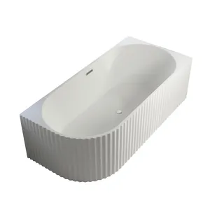 Acrylic Soaking Standing White Rectangle Apron Alcove freestand Bathtub wall against acrylic freestanding bathtub with stripe