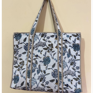Sac fourre-tout matelassé en coton de haute qualité, ensemble de sacs personnalisés à imprimé floral, sac de marché, sac à bandoulière, prix de gros - Product Image 1