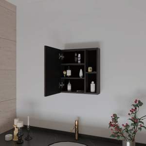 Armoire à pharmacie de salle de bain rectangulaire à 1 étagère avec miroir wengue noir DB Whirlwind - Product Image 6