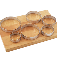 Cercle à tarte perforé en acier inoxydable, cercle à pâtisserie rond, moule à gâteau mousse pour outil de cuisson