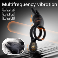 Anneau vibrant double Delove pour pénis et stimulateur clitoridien avec télécommande sans fil, adapté aux hommes et aux femmes, jouets sexuels pour adultes