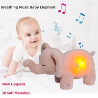 Peluche Éléphant Musical Lumineuse Apaisante la Plus Vendue avec Rembourrage en Coton PP pour Bébés de 0 à 24 Mois