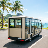 Bus électrique de tourisme fermé, 14 places, couleur or champagne clair