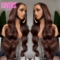 Peluca de Cabello Humano Pre-cortada 13x6 HD Full Frontal Lace, Color Chocolate Marrón, Cabello Natural con Cierre de Encaje sin Pegamento y Pre-arrancada para Mujer