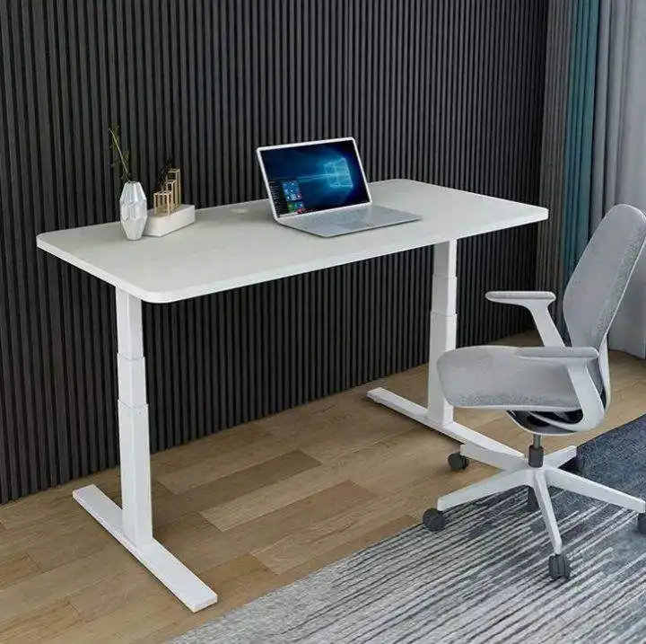 Design bianco di lusso ceo lavoro tavolo da riunione capo ufficio elettrico altezza regolabile scrivania doppio motore pc gioco computer tavolo