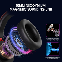 Casque de jeu LDON R4 5.0, son surround virtuel 7.1, circum-auriculaire, réduction active du bruit, étanche IP65, pour métal RGB