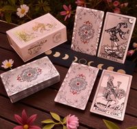Grandes cartes de tarot personnalisées en version anglaise de 7*12 cm avec manuel en papier et PVC, cartes oracle dans une boîte colorée, éducatives