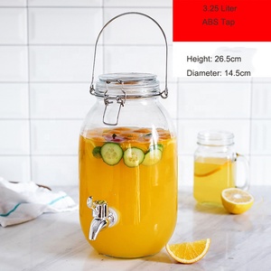 Jarra de Vidrio Flint Hermética de Gran Capacidad de 1500 ml para Jugos <span class=keywords><strong>y</strong></span> Bebidas, Jarra de Vino de 2L para Sangría con Grifo, Jarra de Vino de Frutas de 3L con <span class=keywords><strong>Grifos</strong></span> - Product Image 6