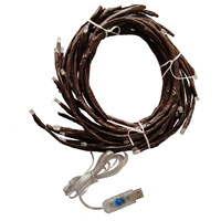 Guirlande lumineuse flexible en plastique 96 LED, étanche IP44, multicolore, commande par bouton, blanc chaud moderne 3000K, décoration intérieure chambre