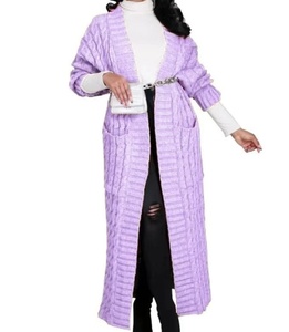 Cardigan tricoté d'hiver pour femmes <span class=keywords><strong>veste</strong></span> à col montant à manches longues avec <span class=keywords><strong>crochet</strong></span> coupe ample vêtements d'automne et d'hiver - Product Image 5