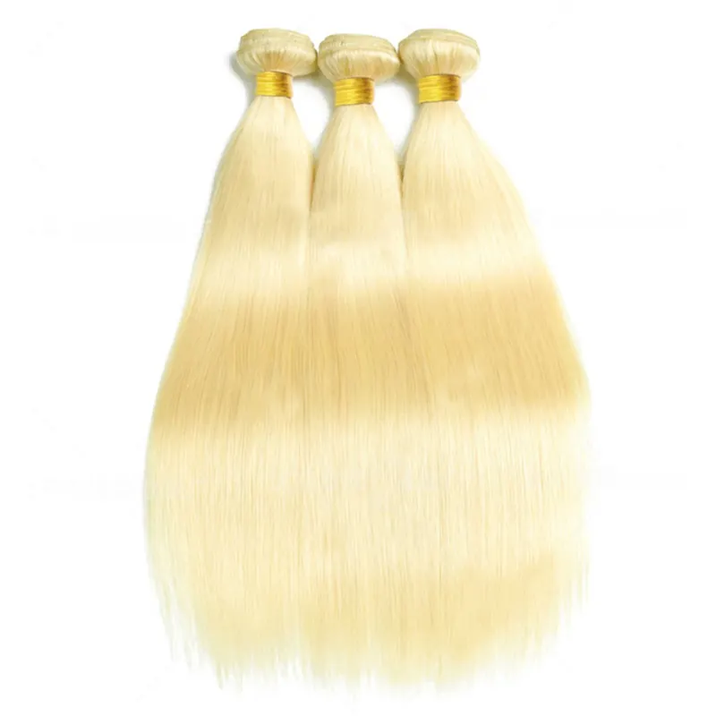 Origin Wholesale cheap price double weft Brazilian long straight 613 blonde remy human hair extensions for DIY hair wigs
