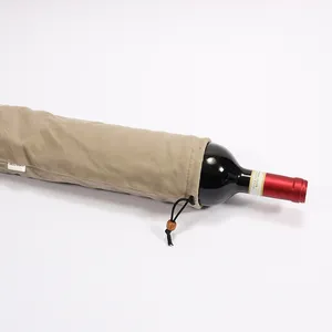 Embalagem de garrafa para vinho, bolsa cinza de veludo com cordão de microfibra, bolsa para joias