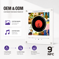 Aimant de réfrigérateur personnalisé Justin Bieber NFC avec lecteur CD, chansons DIY, 9 disques vinyles, cadeau pour fans de Coachella, décoration, veilleuse rotative