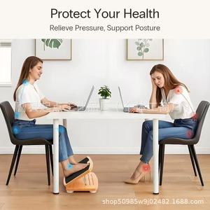Wooden footrest, adjustable footrest for office <b>desks</b>, home balance board, <b>solid</b> <b>wood</b> stretching tool footstool - Product Image 2