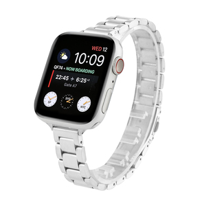<span class=keywords><strong>Bracelet</strong></span> fin en acier inoxydable pour <span class=keywords><strong>Apple</strong></span> <span class=keywords><strong>Watch</strong></span> série 7 6 5 4 3 2 1, <span class=keywords><strong>boucle</strong></span> trois perles, 41mm, 45mm, 40mm, 44mm - Product Image 3