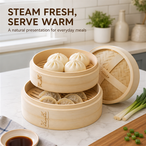 Vaporera de Bambú para <span class=keywords><strong>Dim</strong></span> <span class=keywords><strong>Sum</strong></span> Cantonés, Bollos al Vapor, Uso Doméstico y en Restaurantes - Product Image 4