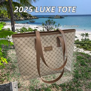 Sacs à main de luxe 2025 pour femmes, sacs fourre-tout en cuir PU de marque, sacs bandoulière avec chaîne, doublure en polyester imperméable, broderie intégrale - Product Image 2