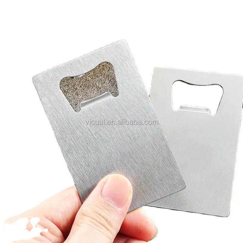 Abastecido atacado barato aço inoxidável cartão de crédito abridor
