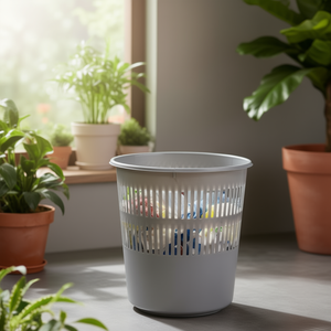 Cestino per rifiuti in plastica 16 L con griglia perforata grigia - Product Image 3