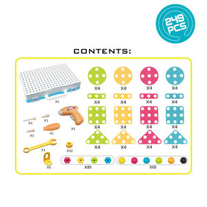 249 PCS Educational DIY Toys Electric Construction Drill <strong>Building</strong> <strong>Block</strong> Screw <strong>Puzzle</strong> - Product Image 3