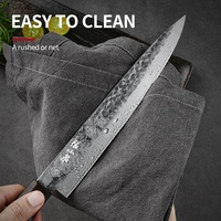 Couteau Gyuto à manche octogonal Couteau à lame de chef japonais martelé en oxyde noir