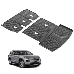 Accesorios de <span class=keywords><strong>Interior</strong></span> de coche TXR 5D alfombrillas de suelo con alfombrilla de maletero trasero Material de TPE de mano izquierda para <span class=keywords><strong>FORD</strong></span> <span class=keywords><strong>EXPLORER</strong></span> <span class=keywords><strong>2020</strong></span>-2023 - Product Image 3