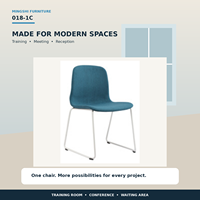 Chaise de formation empilable moderne avec assise et dossier en tissu rembourré, base chromée pour bureau, salle de conférence et salle de réunion