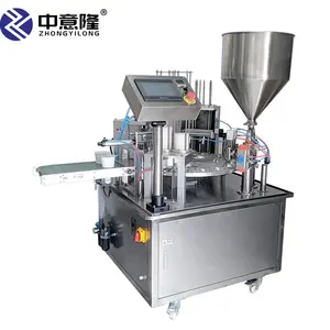 Fully Automatic Yogurt Cup Filling And Sealing Machine Butter Cup Filling And Sealing Machine