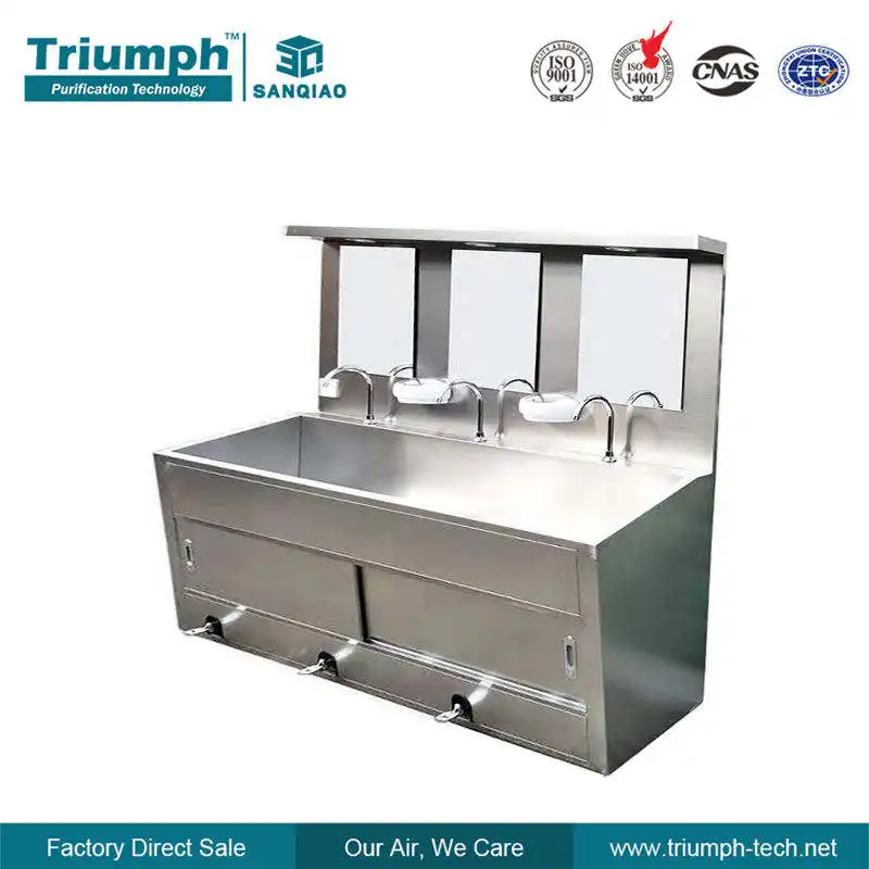 Stainless steel hand wash sink with foot pedal commercial hand wash basin 304 hand sink washing for hospital