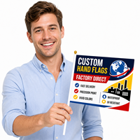 Drapeau à agiter à la main 15x22cm pour activités de plein air – Stock disponible, livraison directe