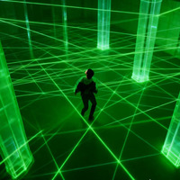 Jeu interactif de danse sur piste LED 3D en intérieur, défi labyrinthe, jeu de lumière laser verte, divertissement