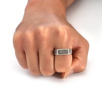 Quadratische Edelstahlringe, personalisierbarer Siegelring, minimalistische Herrenringe