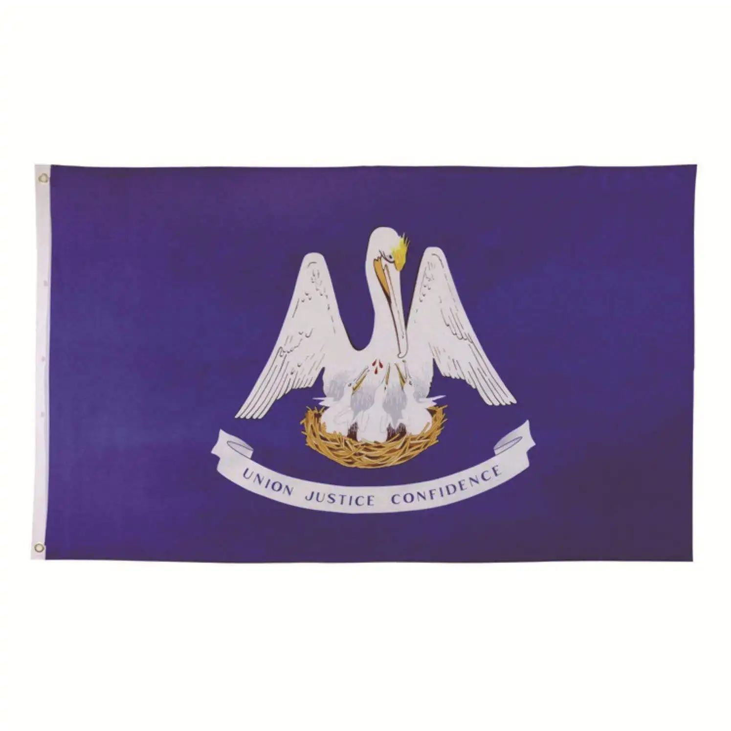 फैक्टरी थोक कस्टम लोगो 90*150 सेमी अमेरिकी ध्वज लुइसियाना राज्य चुनाव ध्वज खेल प्रचार के लिए मुद्रित प्लास्टिक रेशम