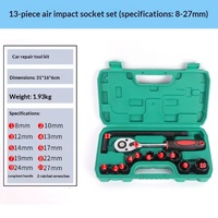 Jeu de douilles à chocs profondes 1/2 pouce, 15 pièces, 8-24 mm, douilles hexagonales métriques en acier Cr-Mo pour clé à chocs pneumatique, outils de réparation automobile
