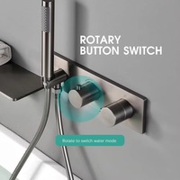 Ensemble de robinetterie thermostatique pour baignoire d'hôtel, système de douche mural dissimulé, avec cartouche céramique, pour eau chaude et froide douce