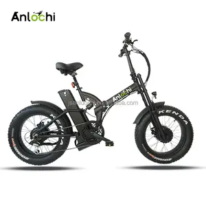 ANLOCHI 2022 핫 세일 ebike 20 인치 합금 소재 48V 500W 듀얼 모터 지방 타이어 접이식 전기 자전거