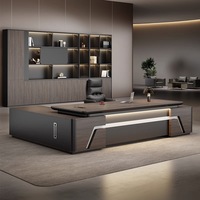 Meubles de bureau modernes et durables, bureau de direction combiné, table de luxe pour dirigeant, patron, cadre supérieur avec chaise