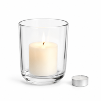 Grand Porte-Bougie en Verre Robuste avec Base Arc pour Bougies en Cire de Soja, Décoration de Table à Domicile