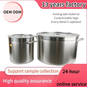 Fabbrica in acciaio inox 25/30/35/40/50/60/70/80cm pentola grande Stock commerciale cucina pentole 304 pentole - Product Image 4
