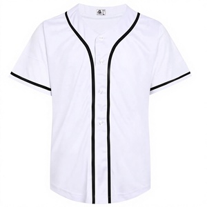 Camiseta de Béisbol Unisex de Manga Corta con Cierre de Cordón, Blanca, de Poliéster Sólido, Corte Regular, Ropa Deportiva para Adultos, Nombre del Jugador, UPF 50 - Product Image 1