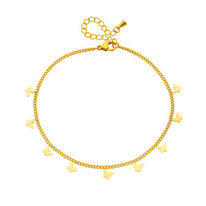 Élégante Chaîne de Cheville Papillon Miniature Plaqué Or en Acier Inoxydable, Chaîne Fine pour Femme, Idéale au Quotidien et en Vacances, Assortie à Tout - Product Image 6