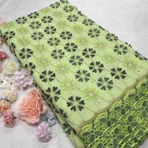 新作アフリカレース<span class=keywords><strong>2025</strong></span>コットンレース刺繍レース<span class=keywords><strong>Lace</strong></span> LaceLafayaコットンラインストーン付きセネガル女性ドレス素材 - Product Image 3