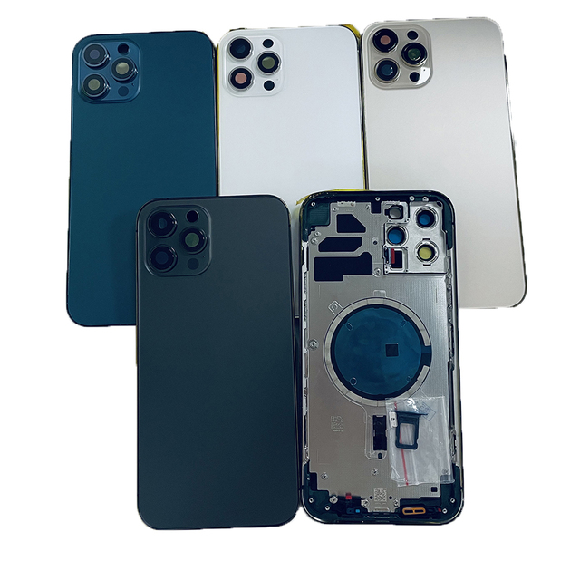 High Quality Original Phone Battery Case Back Glass Cover for Iphone 12pro Max Rear Back Chassis With Middle Frame Housing