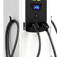 Station de recharge rapide DC 120 kW, double unité de charge CCS2 pour véhicules électriques, écran tactile 7 pouces, chargeur extérieur IP54 pour parking commercial
