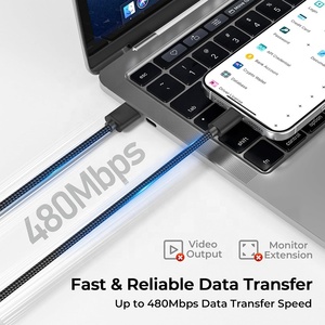 Cable <span class=keywords><strong>de</strong></span> Carga Rápida USB-A a USB <span class=keywords><strong>Tipo</strong></span> C <span class=keywords><strong>de</strong></span> Nailon Trenzado <span class=keywords><strong>de</strong></span> 3m/10FT QC3.0 2A para <span class=keywords><strong>iPhone</strong></span> 18/17/16/15 y Android - Product Image 3