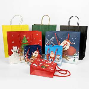 Sac en papier kraft pliable, petit, avec poignée plate, en matériau kraft brun recyclé, nouveau design, pour les courses au supermarché - Product Image 1