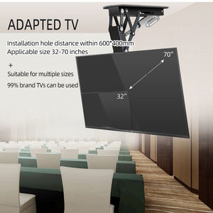 Smart Home <span class=keywords><strong>TV</strong></span> motorizada Montaje en el <span class=keywords><strong>techo</strong></span> Control remoto Inclinación Función de altura ajustable <span class=keywords><strong>Soporte</strong></span> de acero de distancia plana - Product Image 3