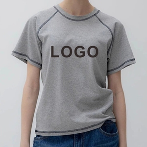 <span class=keywords><strong>T</strong></span>-<span class=keywords><strong>shirt</strong></span> <span class=keywords><strong>da</strong></span> <span class=keywords><strong>Donna</strong></span> in Cotone Lavorato a Maglia, Stile Spicy Girl, Manica Corta, Personalizzabile, Collo Tondo, Logo Stampato - Product Image 1
