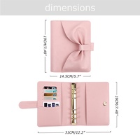 Portefeuille en cuir litchi souple 8 couleurs Yihe, le plus vendu, avec anneau doré, classeur de budget A6 à feuilles mobiles, planificateur financier, usage scolaire, 45 pages lignées